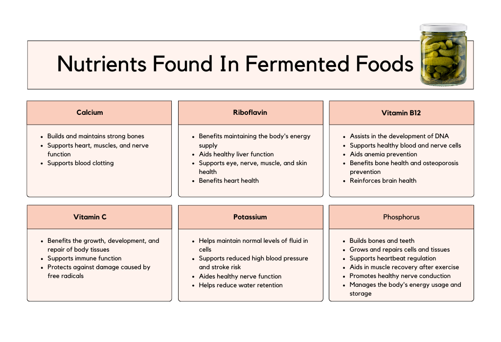 Nutrients found in fermented foods, some that can benefit hormone balance